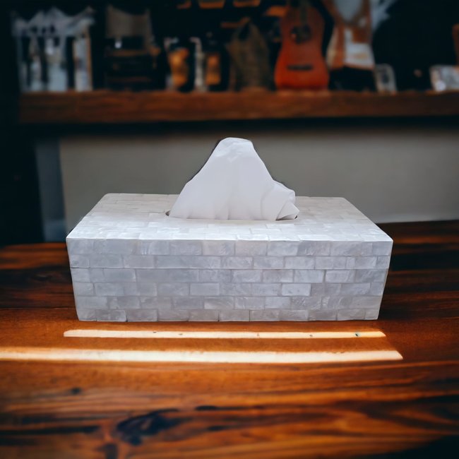 Dream-Living Tissue box wit Capiz schelpen 24x12x7cm