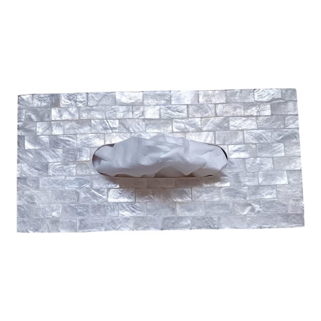 Dream-Living Tissue box wit Capiz schelpen 24x12x7cm
