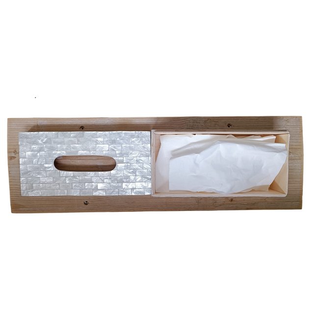 Dream-Living Tissue box wit Capiz schelpen 24x12x7cm