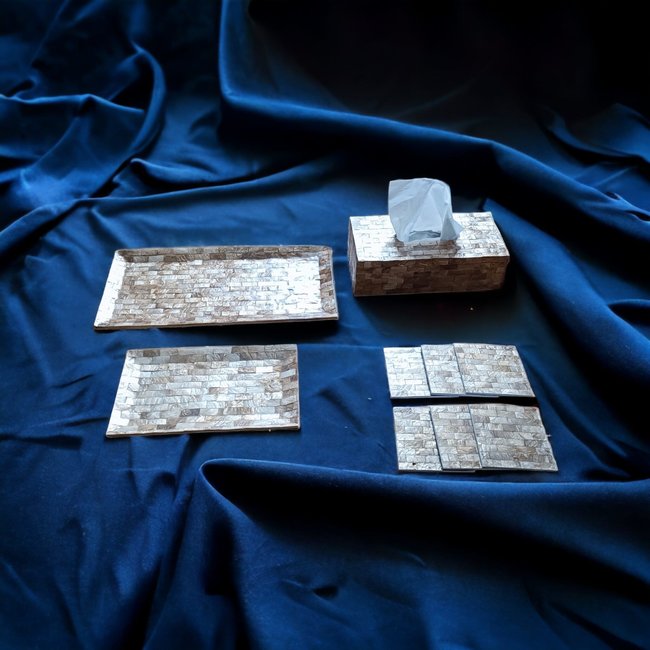 Dream-Living Schaal Capiz schelpen goud 24x14x2 cm