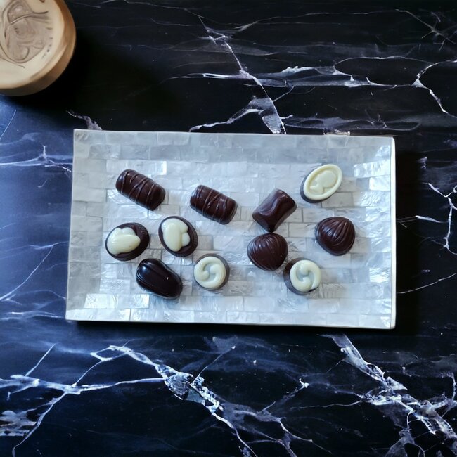 Dream-Living Schaal Capiz schelpen wit 24x14x2 cm