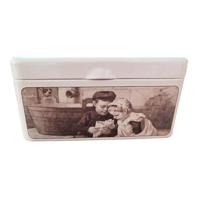 Dream-Living Theedoos  Ot en Sien met poes 13,5x15,5x7 cm