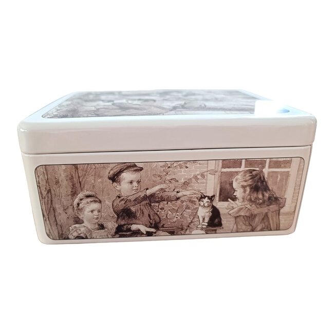 Dream-Living Theedoos  Ot en Sien met poes 13,5x15,5x7 cm