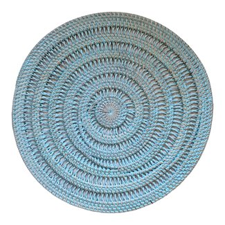 Bali-Dreams Rotan decoratie schrijf - plateau  37 cm - pastel blauw