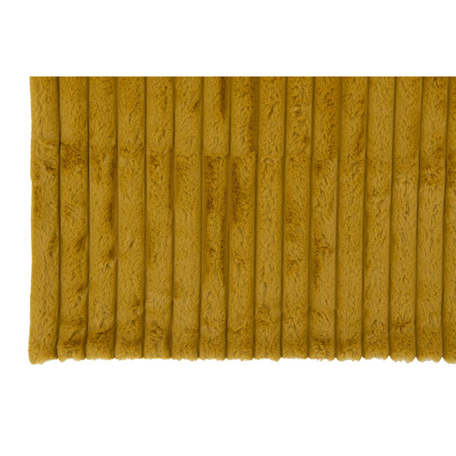 J-Line Plaid rib-corduroy oker geel 130 x 180 cm