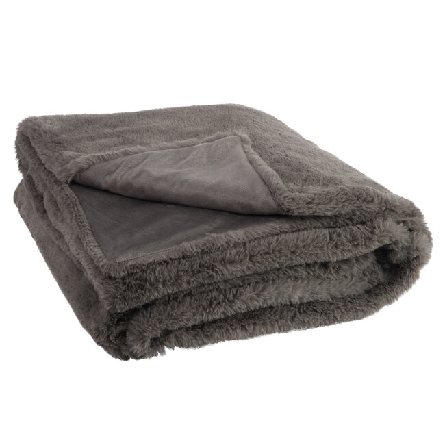 J-Line Plaid cutie donker grijs 180 x 130 cm