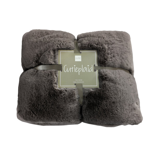 J-Line Plaid cutie donker grijs 180 x 130 cm