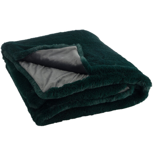 J-Line Plaid cutie donker groen 180 x 130 cm