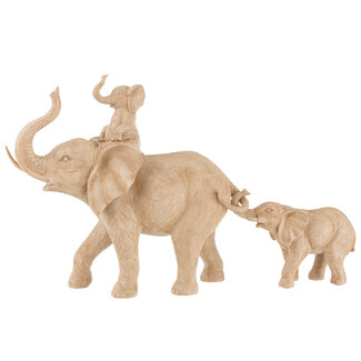 J-Line ELEPHANT+CHILD BACK POLY BEI