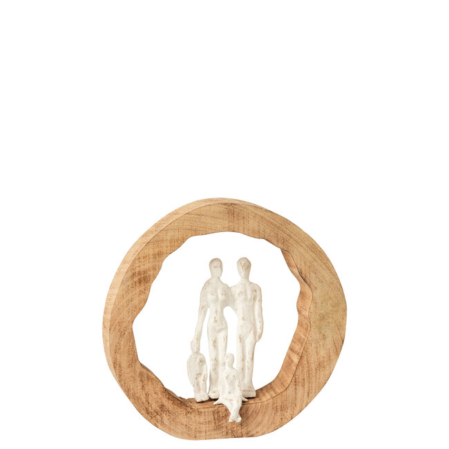 J-Line 3 Denkers Ringen Figuur - hout, metaal - naturel