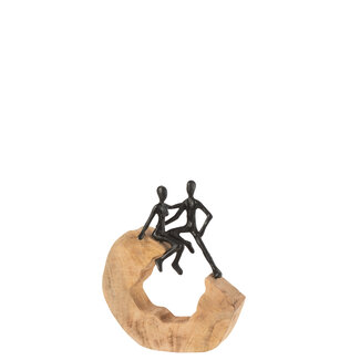 J-Line Beeld man / vrouw op mango hout