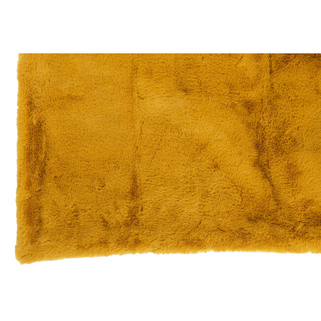 J-Line Plaid oker geel 180 x 130 cm