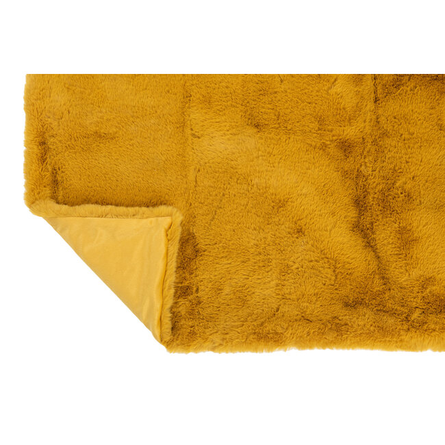 J-Line Plaid oker geel 180 x 130 cm