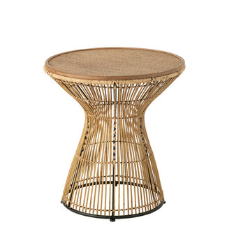 J-Line Bijzettafel rond rotan 63x61x63cm