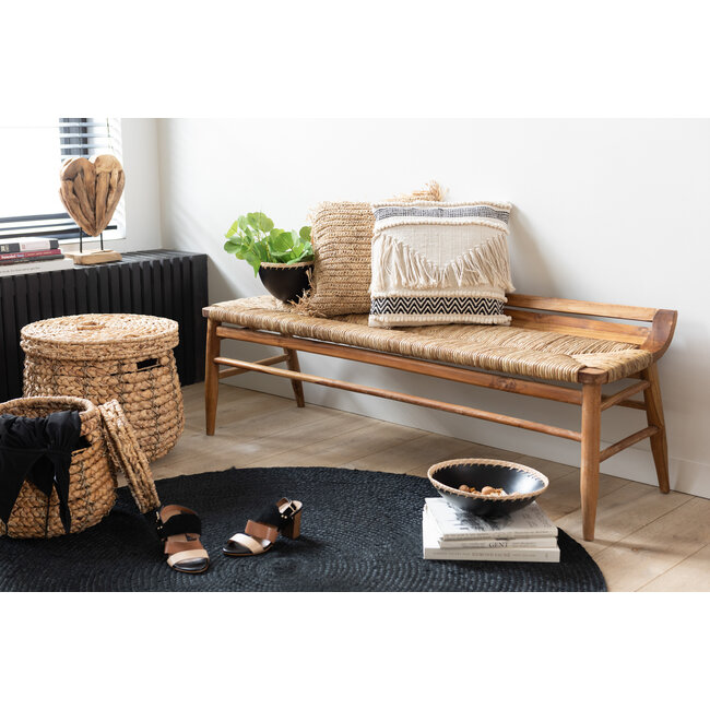 J-Line KUSSEN VIERKANT RAFFIA NAT S