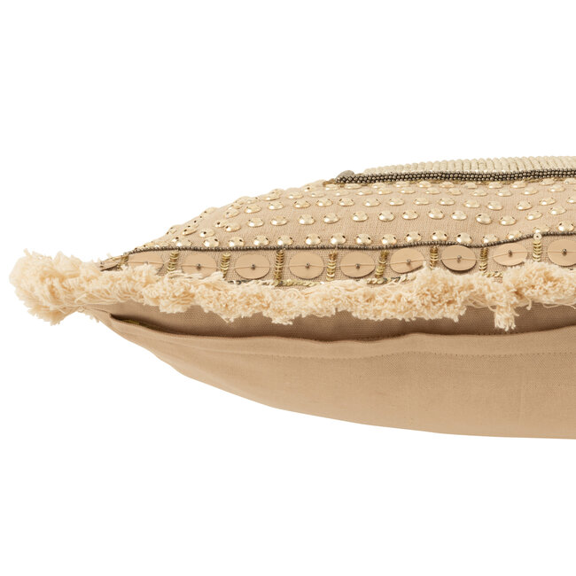 J-Line CUSHION BORD IBIZA COT BEI/WH