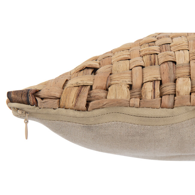 J-Line CUSH SQU 1ZIJDE REED/TEKST NAT S