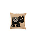 J-Line KUSSEN OLIFANT TEX NAT/ZWART S