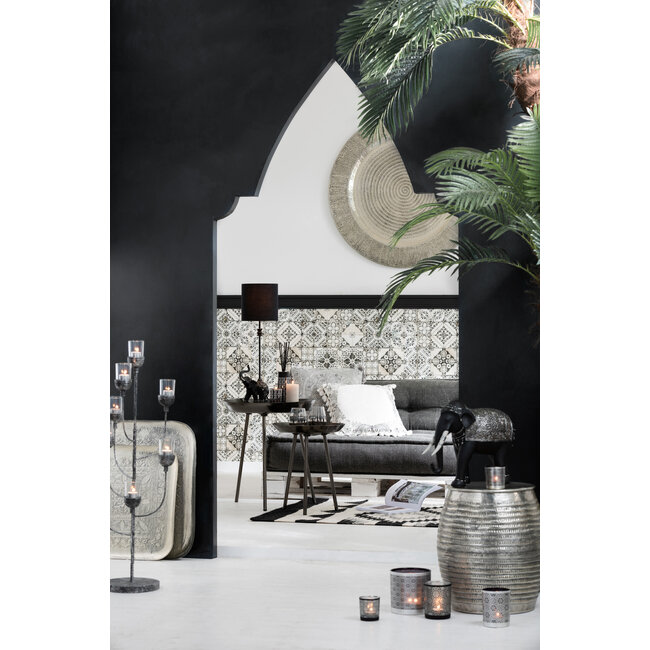 J-Line KUSSEN MAROKKAANS+TAS VELV GRIJS