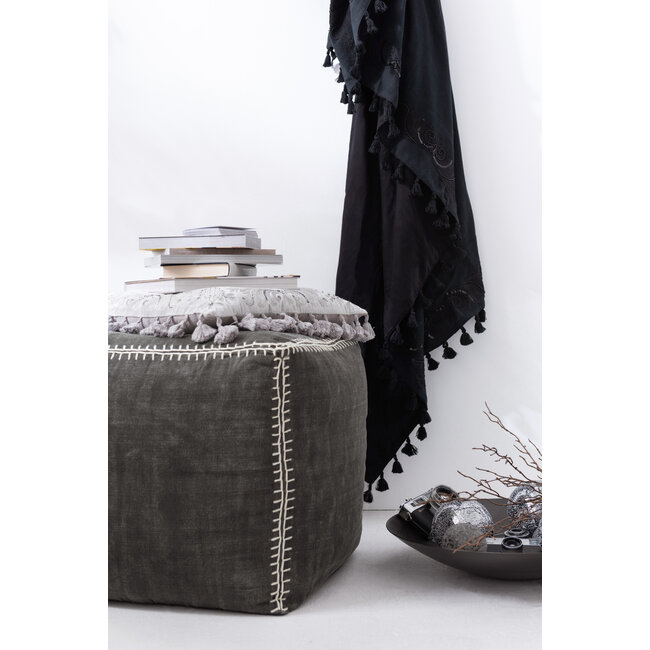 J-Line MOR EDG KUSSEN+GRIJS VELV TAS