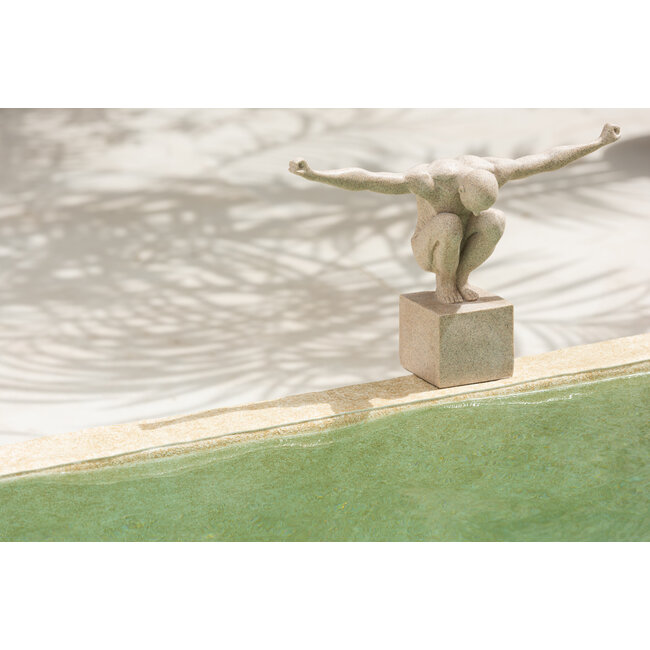 J-Line Decoratie beeld Atleet op voet zand 49x33x12cm