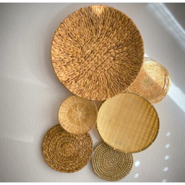 Bali-Dreams Grote platte gevlochten schaal 50 cm