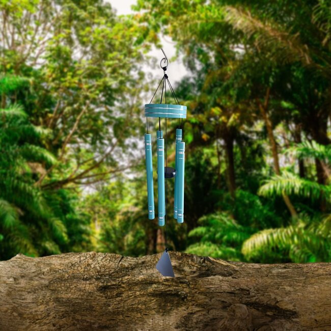 Bali-Dreams Metalen mintgroene gestemde windgong met 5 buizen 94 cm