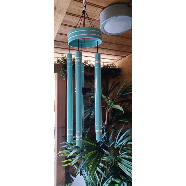 Bali-Dreams Metalen mintgroene gestemde windgong met 5 buizen 94 cm