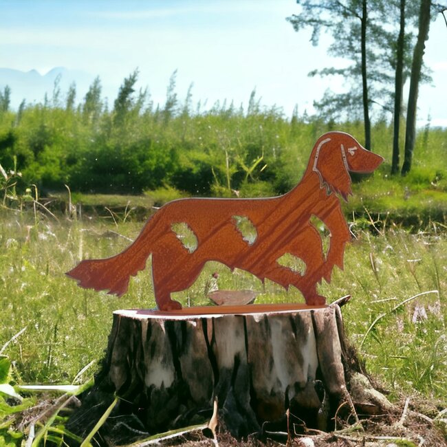 Dream-Garden Tuinbeeld  Lady de Langharige teckel Frame 39.5 cm