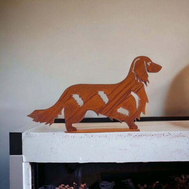 Dream-Garden Tuinbeeld  Lady de Langharige teckel Frame 39.5 cm