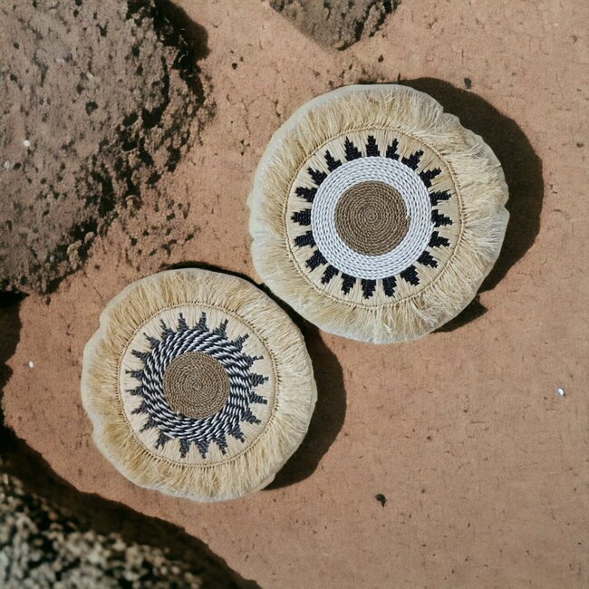 Bali-Dreams Raffia wanddecoratie model B rond large naturel-50x50 cm-1 stuks