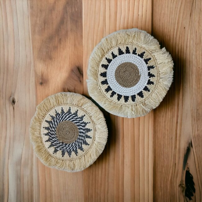 Bali-Dreams Raffia wanddecoratie model B rond large naturel-50x50 cm-1 stuks