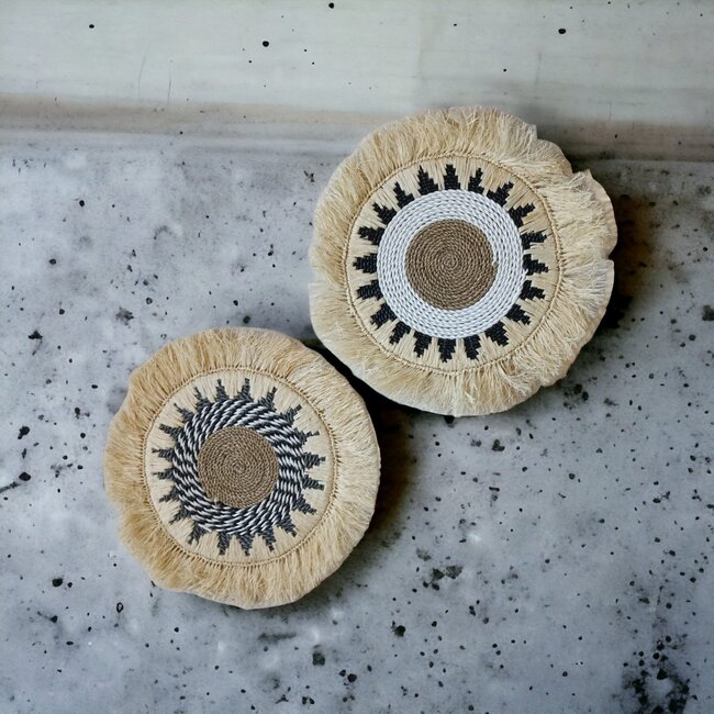 Bali-Dreams Raffia wanddecoratie model B rond large naturel-50x50 cm-1 stuks