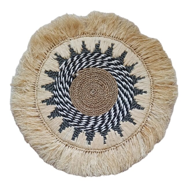 Bali-Dreams Raffia wanddecoratie model B rond large naturel-50x50 cm-1 stuks