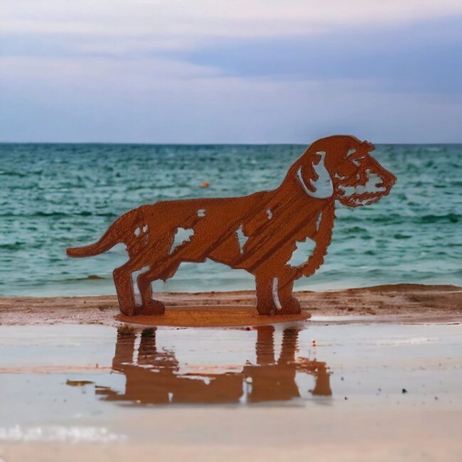 Dream-Garden Tuinbeeld  Boef de Ruwharige teckel  21 x37 cm