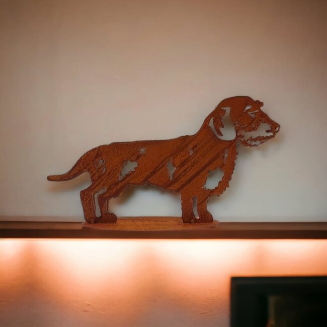 Dream-Garden Tuinbeeld  Boef de Ruwharige teckel  21 x37 cm