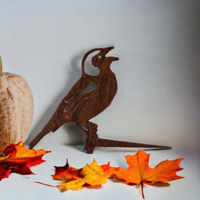 Dream-Garden Tuindecoratie tjilpende vink  met pin  20x27 cm