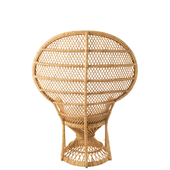 J-Line CHAIR PEACOCK CUSHION RAT NAT