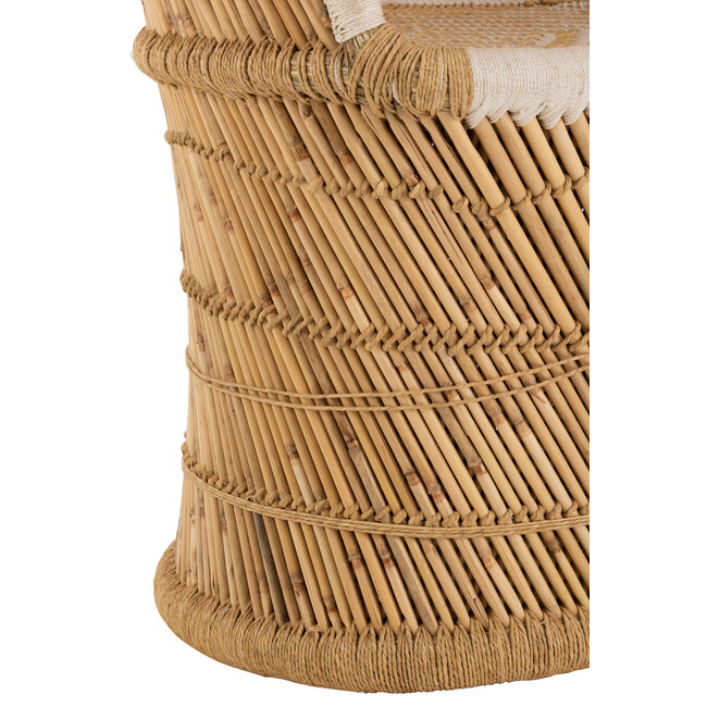 J-Line STOEL RUGLEUNING BAMBOE NAT/WH VOLWASSEN