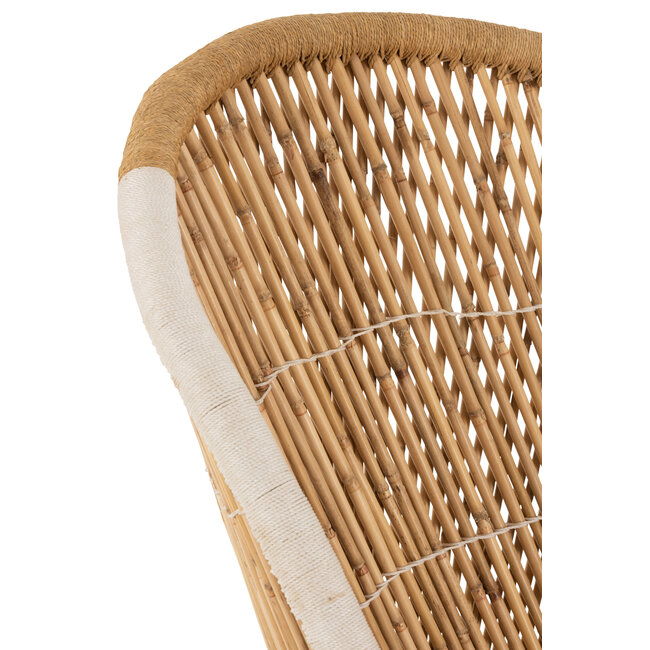 J-Line STOEL RUGLEUNING BAMBOE NAT/WH VOLWASSEN
