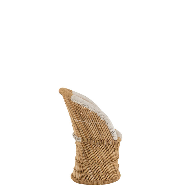 J-Line STOEL RUGLEUNING BAMBOE NAT/WH KIND