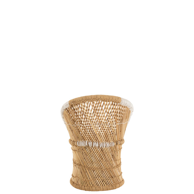 J-Line STOEL RUGLEUNING BAMBOE NAT/WH KIND