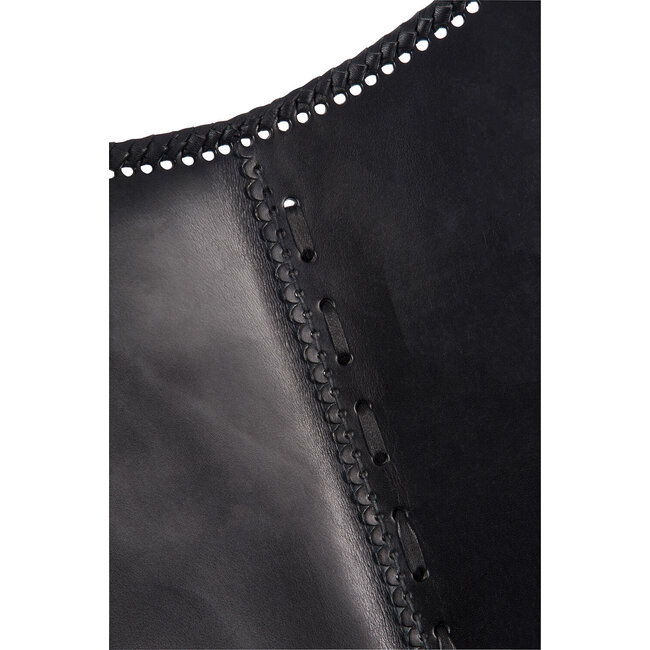 J-Line LOUNGESTOEL LEER/MET ZWART