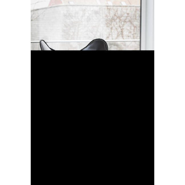 J-Line LOUNGESTOEL LEER/MET ZWART