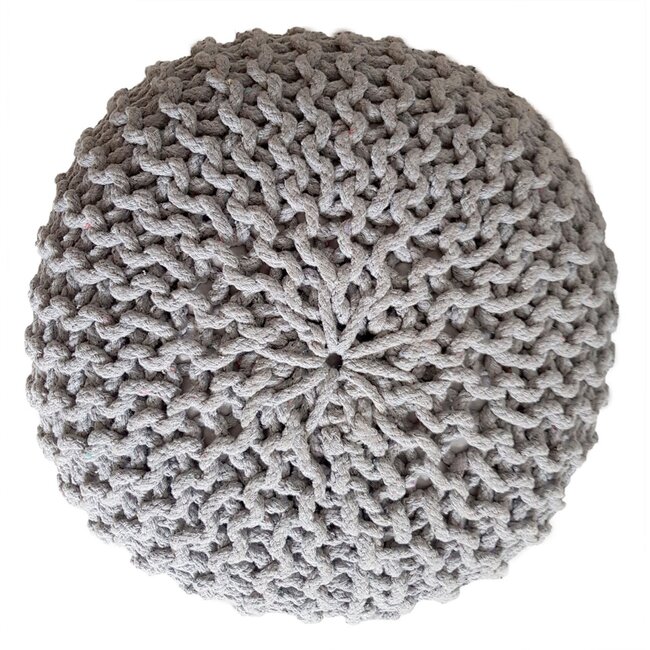 Dream-Living Duurzame Poef Ø 45 cm grijs voor binnen- buiten- zwembad