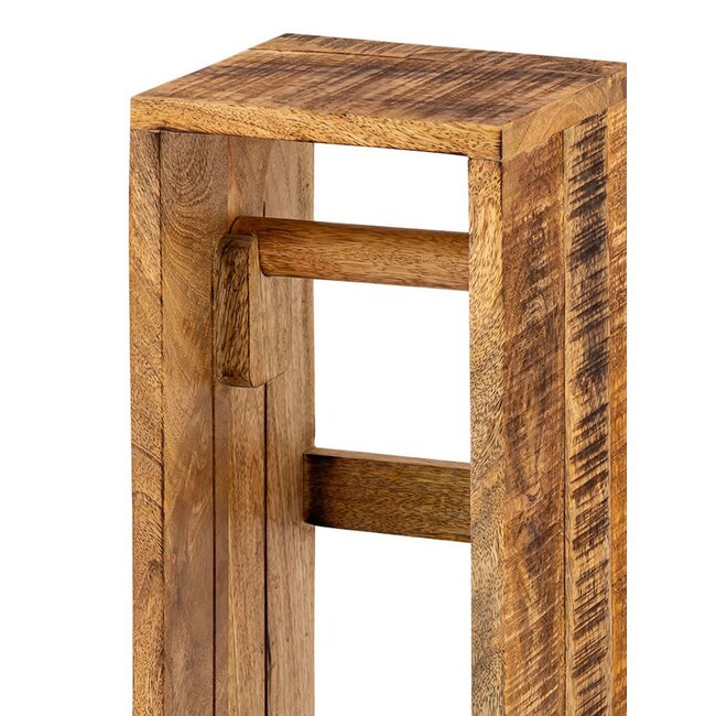 Dream-Living Mangohouten Toiletpapierhouder - 17 x 17 x 65 cm