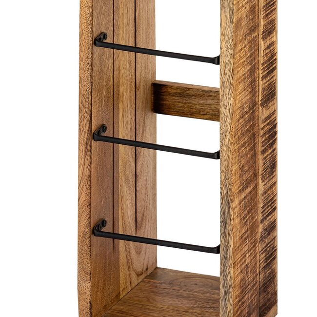 Dream-Living Mangohouten Toiletpapierhouder - 17 x 17 x 65 cm