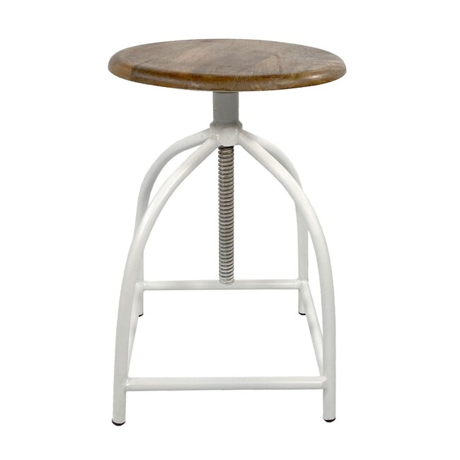 Dream-Living Draaikruk barkruk kruk draaistoel in hoogte verstelbaar Liverpool massief hout duurzaam metalen frame