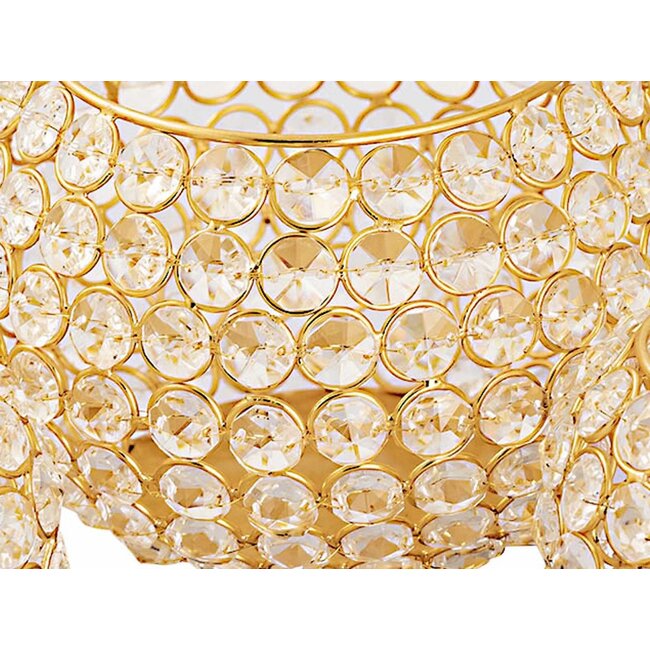 Dream-Living 3-delige vintage kristallen kaarsenhouder set  goud