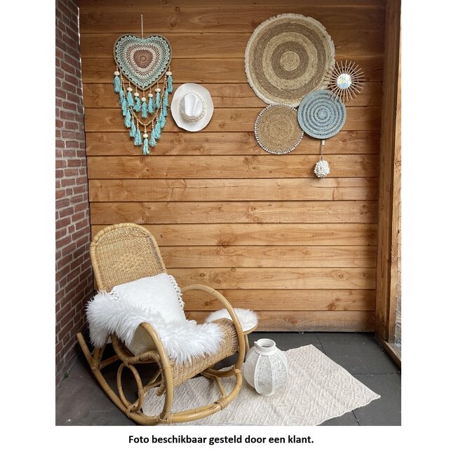 Bali-Dreams Wanddecoratie rotan/Schelpen cirkel 33 cm naturel